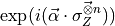 \exp({i(\vec{\alpha} \cdot \vec{\sigma_Z^{\otimes n}})})